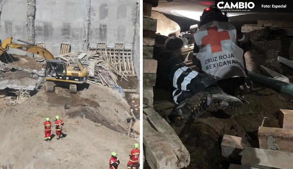 Tras 24 horas aún no rescatan los cuerpos de los albañiles muertos en obra de Texmelucan