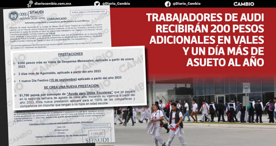 Sindicato de Audi cambia el aumento salarial extraordinario por prestaciones pírricas