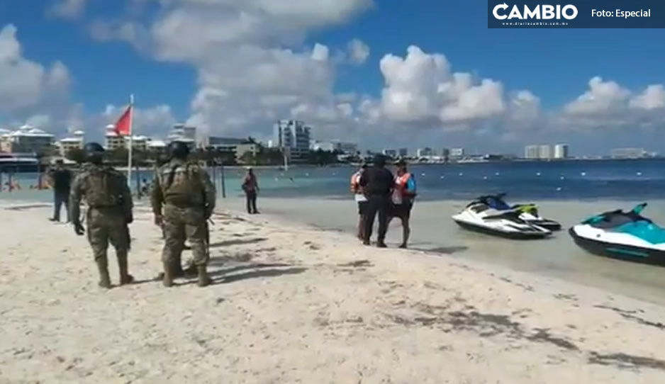 En motos acuáticas, se desata balacera en Playa Langosta,Cancún (VIDEO)