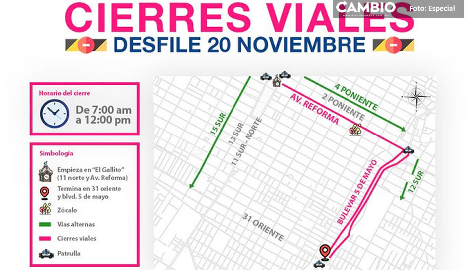 ¡Toma vías alternas! Estas serán las calles cerradas por el desfile de la Revolución