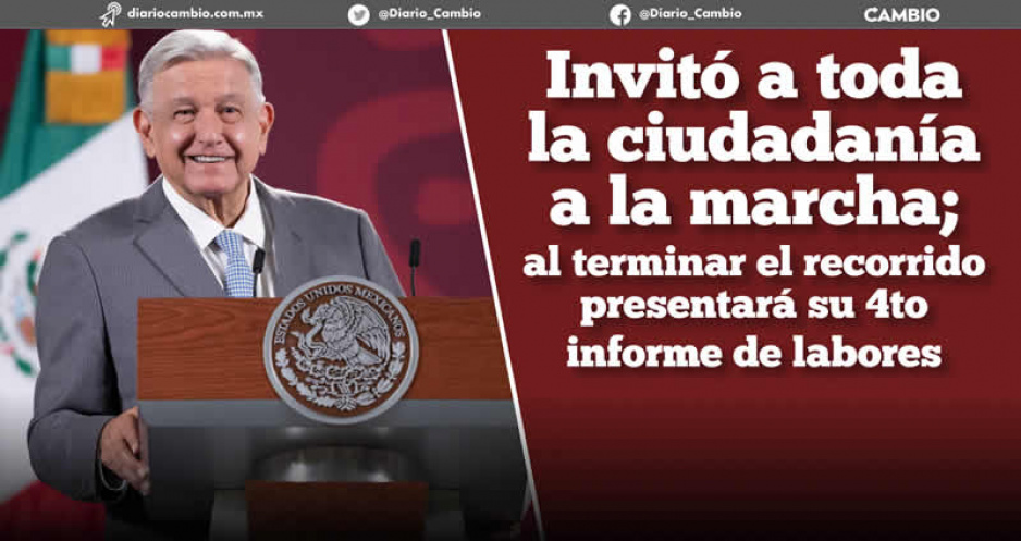 AMLO convoca a marcha el 27 de noviembre en CDMX por 4to aniversario de su gobierno  (VIDEO)