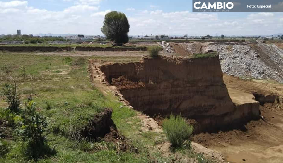 Continúan excavaciones ilegales en Coronango para extraer tepetate