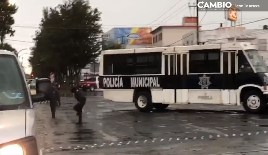 Fuerte operativo en la 46 Poniente, van por más autopartes robadas (VIDEOS)