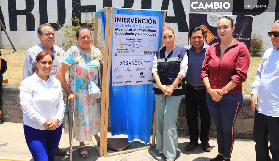 Paola Angón encabeza rehabilitación de la ciclovía de Antiguo Camino Real a Cholula