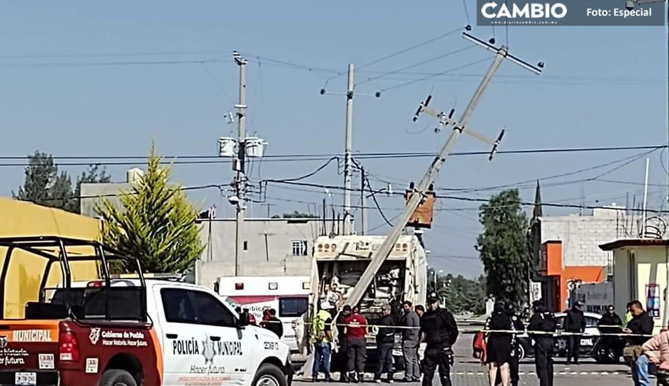 Oculta Ayuntamiento de Palmar de Bravo muerte de recolector de basura que quedó prensado entre el camión y un poste de luz