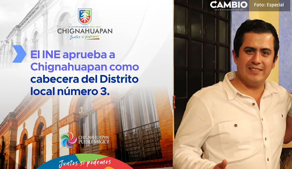 Edil de Chignahuapan celebra nombramiento de Cabecera Distrital por el INE