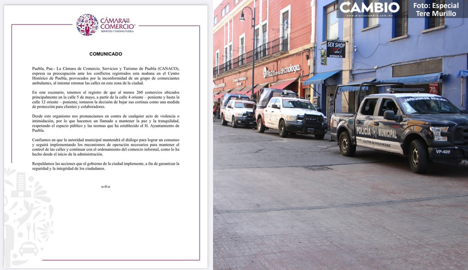 Cierran 260 comercios del Centro para evitar conflictos tras operativo vs ambulantaje de ayer
