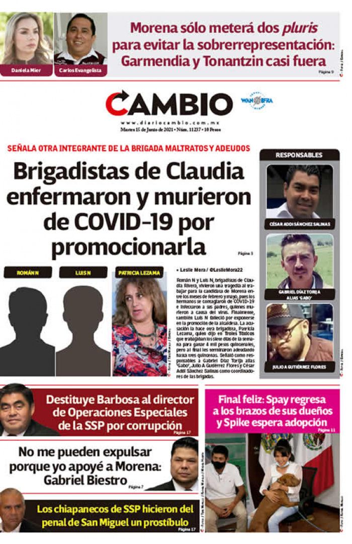 Brigadistas de Claudia enfermaron y murieron de COVID-19 por promocionarla