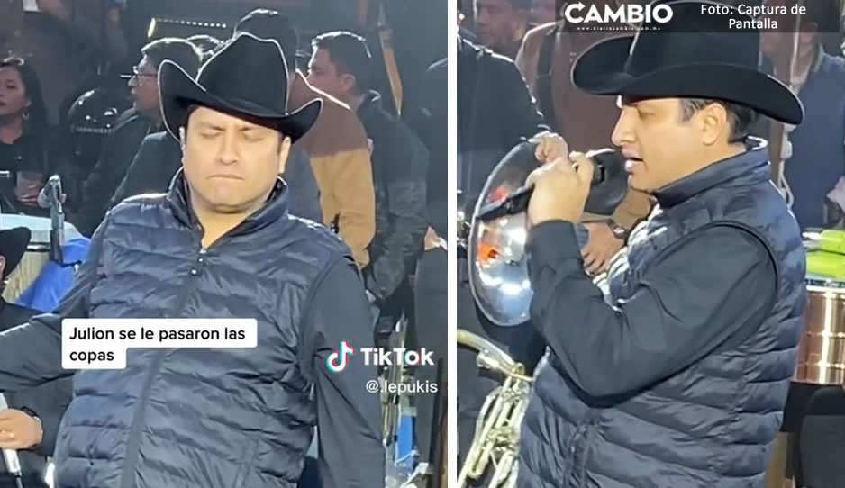 ¡Se pasó de copas! Captan en VIDEO a Julión Álvarez borracho durante concierto