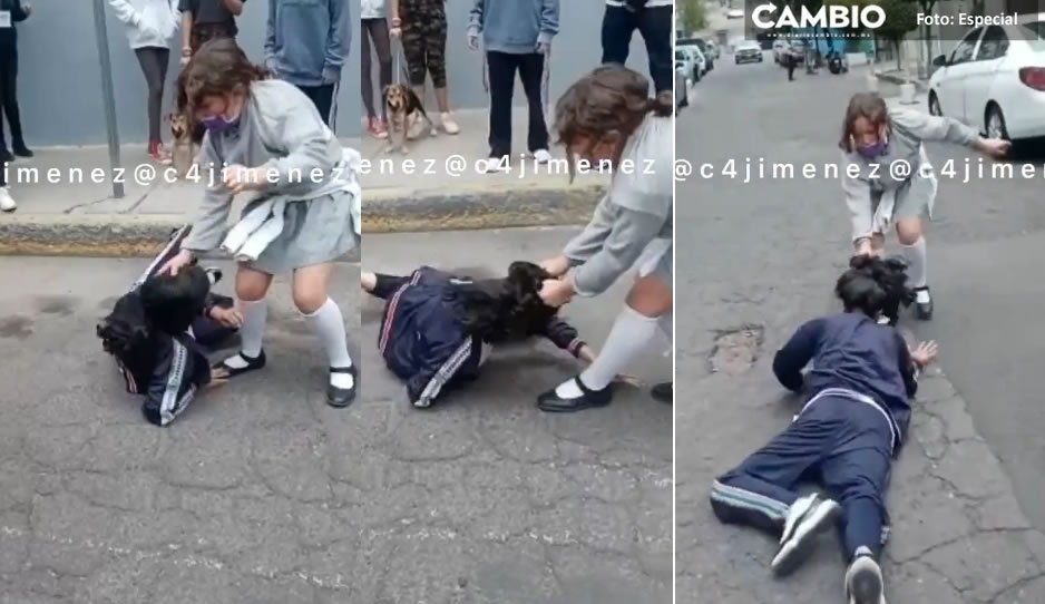 FUERTE VIDEO: Estudiante de secundaria arrastra a su compañera y le da una golpiza en Iztacalco