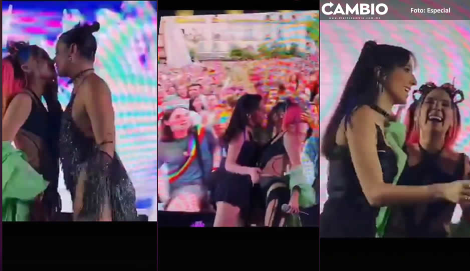 ¡Lo más hot que verás hoy! Belinda hace beso de 3 en Madrid (VIDEO)
