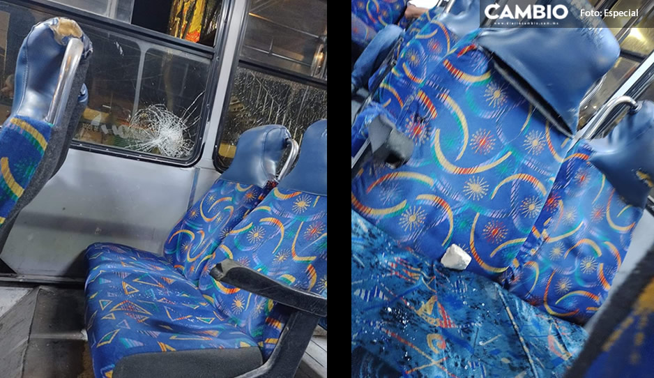Modus operandi: apedrean ruta Amozoc cerca de Villa Frontera para asaltar a pasajeros
