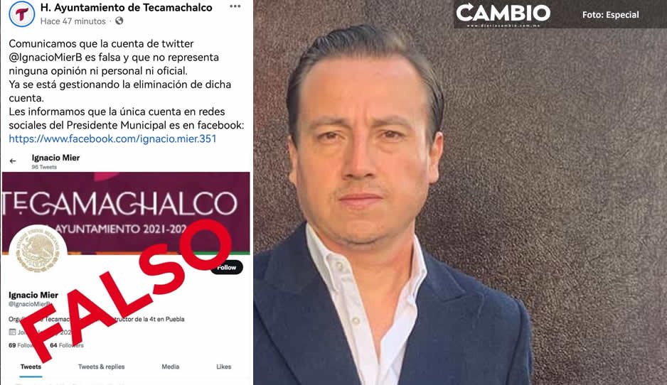 Crean cuenta fake de Twitter del alcalde de Tecamachalco
