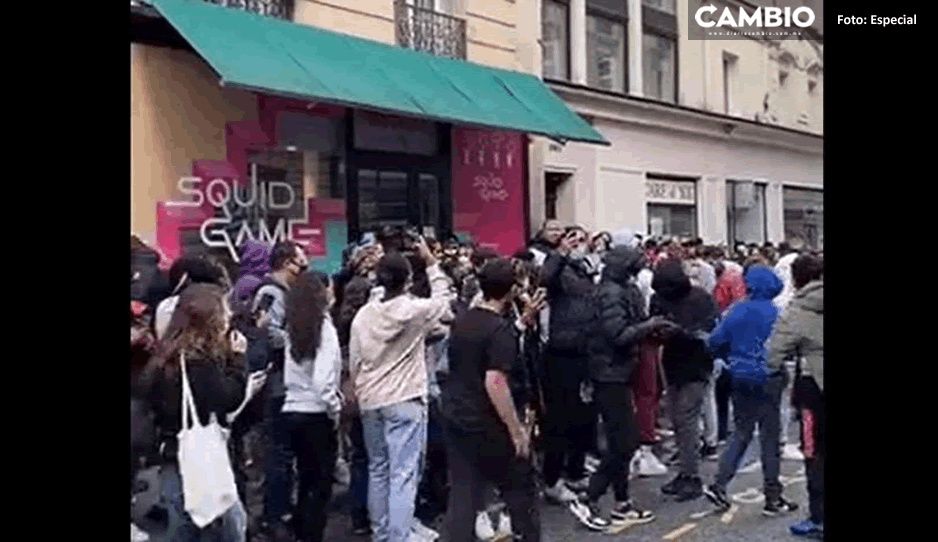 En medio de golpes y empujones, así fue la apertura de la cafetería del Juego del Calamar (VIDEO)