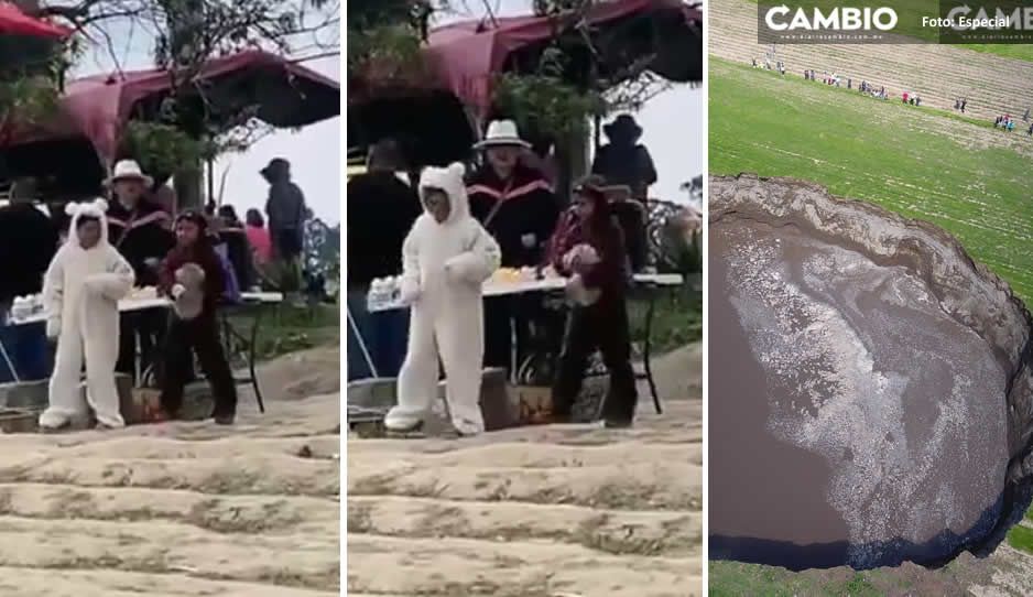 VIDEO: Disfrazan a niños de perritos &#039;Spay y Spike&#039; para atraer turistas al socavón de Zacatepec