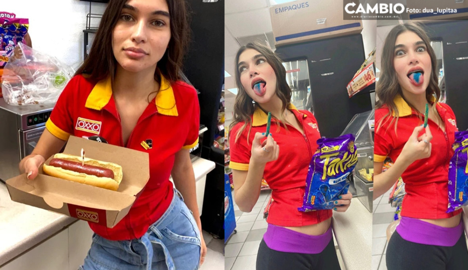 Cajera influencer del Oxxo celebra su cumpleaños con un vikingo como pastel