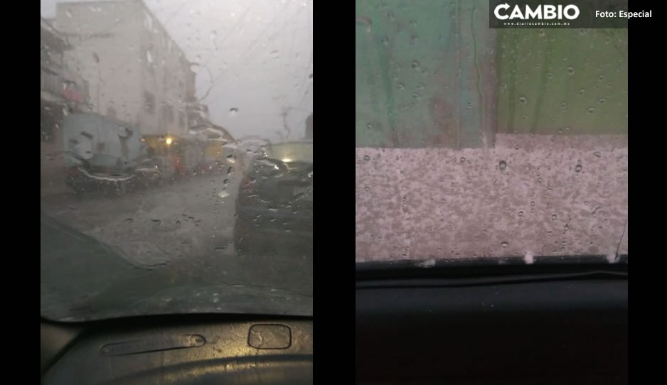 ¡Se cae el cielo! Tremendo aguacero con granizo inunda calles de Puebla (FOTOS y VIDEO)