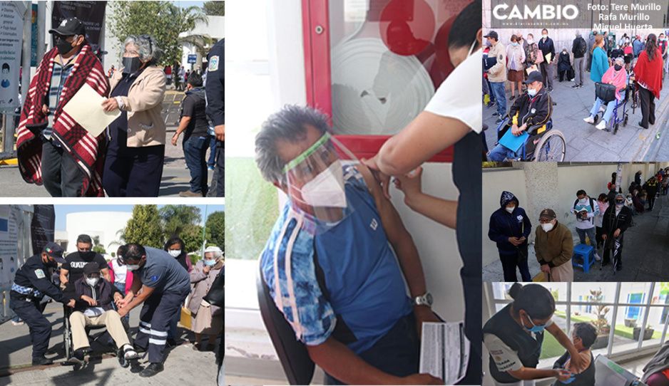 Arranca vacunación antiCovid para abuelitos en zona norte de Puebla capital (FOTOS y VIDEO)