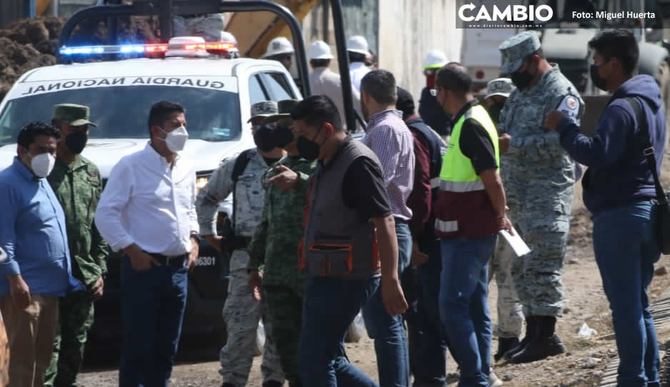 Recorre Lalo Rivera zona de explosión para visualizar riesgos en Xochimehuacán (FOTOS y VIDEO)