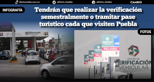Placas foráneas que circulan en Puebla deberán verificar de manera voluntaria o tramitar pase turístico