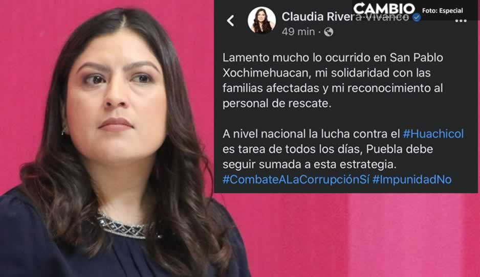 Cínica: Claudia se lamenta por Xochimehuacan pese a que no hizo nada vs los huachicoleros