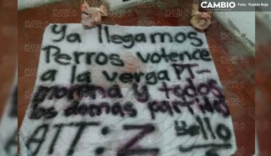 Amenazan con narcomanta a candidatos de Morena-PT en Cuautinchan