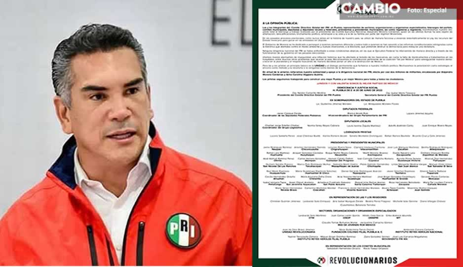 PRI Puebla respaldan a Alito Moreno tras audioescándalo