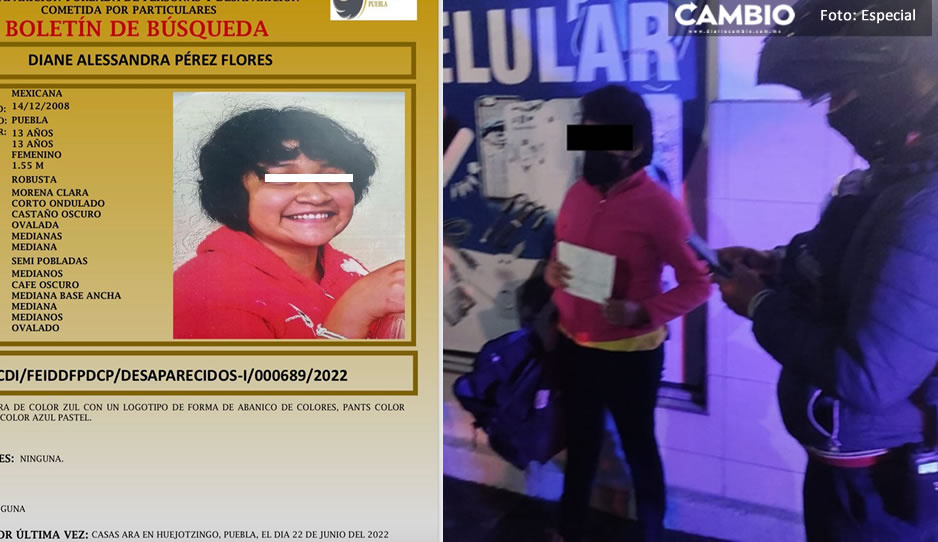 Policía de Texmelucan localiza a Diane Alessandra luego de desaparecer en Huejotzingo