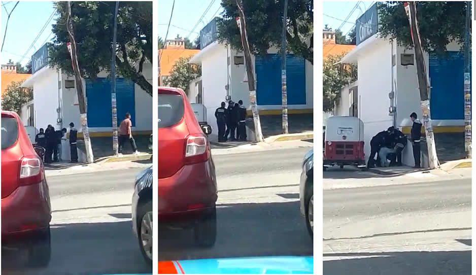 Exhiben a policías municipales de Atempan por golpear a un menor de edad (VIDEO)