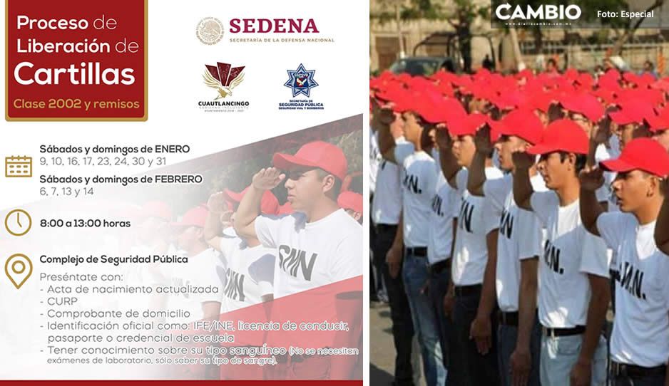 ¡Atención jóvenes clase 2002 y remisos! Cuautlancingo inicia trámite para la cartilla militar