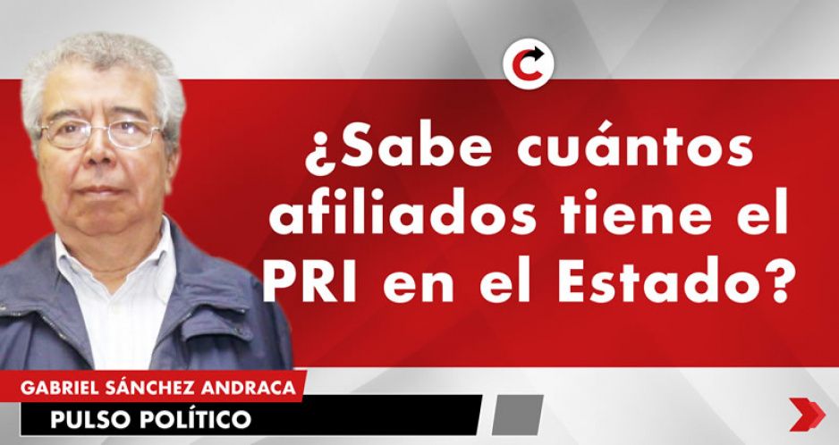 ¿Sabe cuántos afiliados tiene el PRI en el Estado?