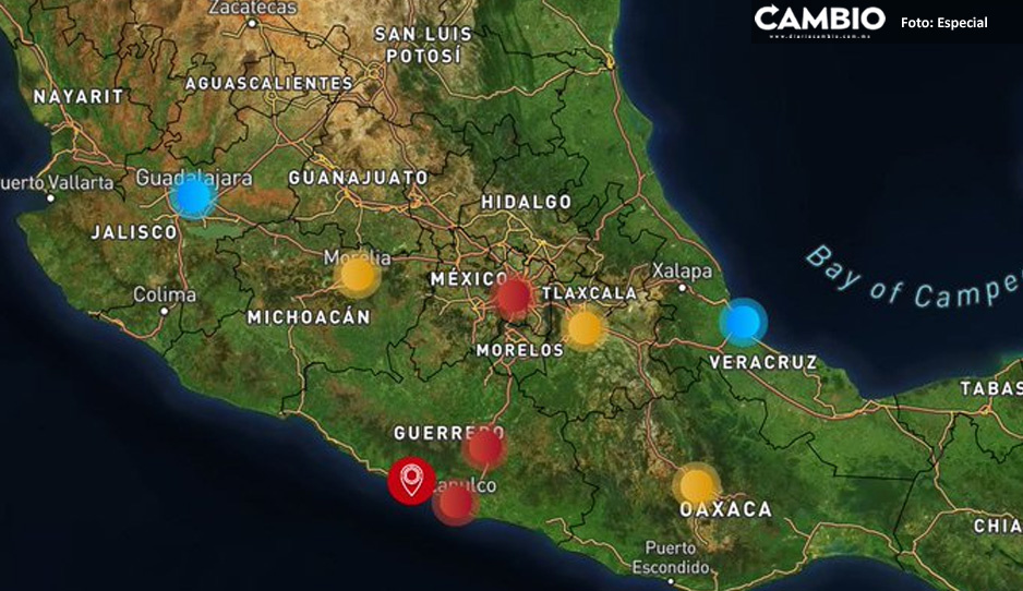 ¡Alarma sísmica despierta a Puebla! Se registra sismo de 6 grados en Tecpan, Guerrero
