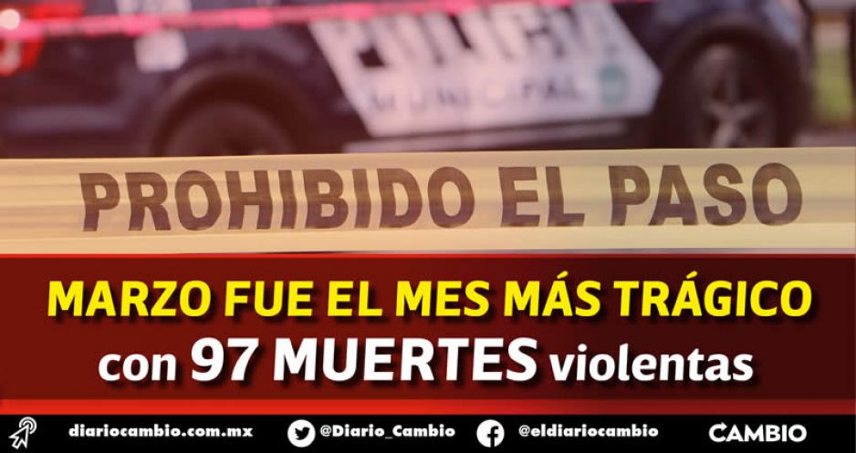 Disminuyen 19 % homicidios dolosos en Puebla comparado al primer semestre 2020