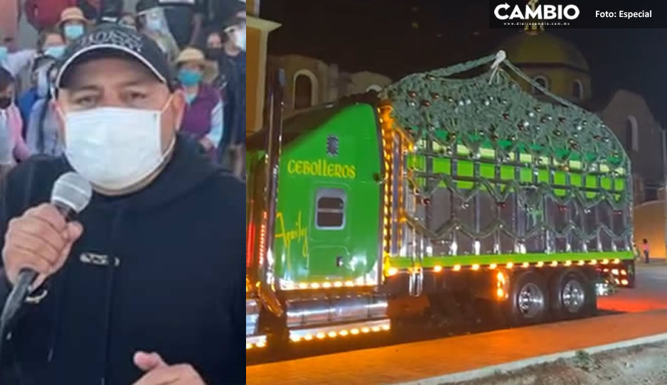 No es la Caravana Coca-Cola, es El Toñín con su trailerzote de brócoli navideño (VIDEO)