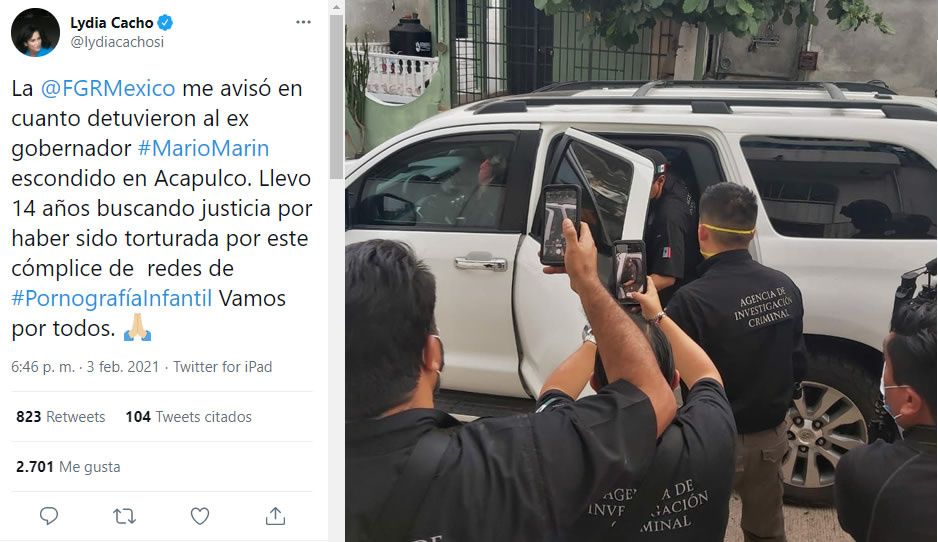 Así fue la detención de Marín, Lydia Cacho revela FOTO