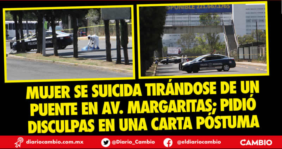 Mujer se avienta de un puente en Margaritas y 11 Sur y deja una carta póstuma para su marido (FOTOS Y VIDEO)
