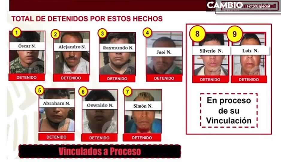 Estos son los nueve detenidos por el linchamiento de Daniel en Huauchinango