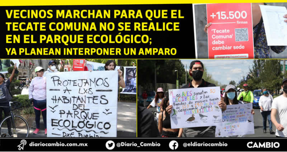 Con una marcha vecinos del Parque Ecológico exigen el cambio de sede del Tecate Comuna (FOTOS Y VIDEOS)