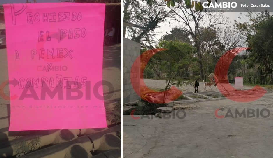 Pobladores de Venustiano Carranza cierran paso por daños a carreteras por parte de Pemex