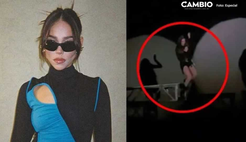 Danna Paola sufre accidente en pleno concierto por falla con arnés (VIDEO)