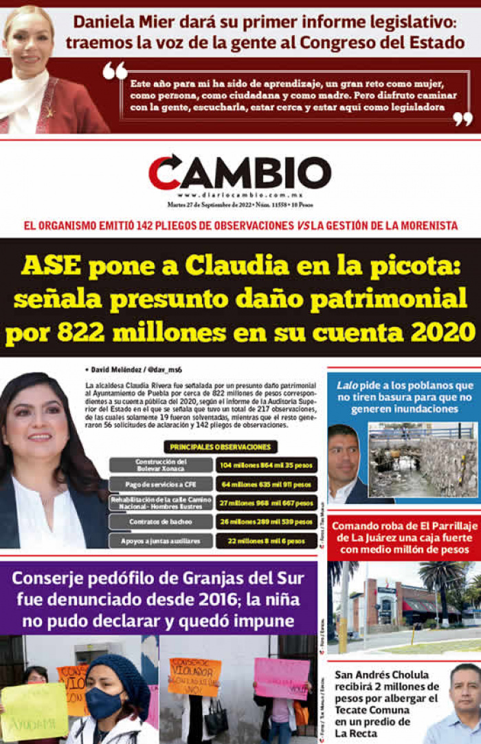 ASE pone a Claudia en la picota: señala presunto daño patrimonial por 822 millones en su cuenta 2020
