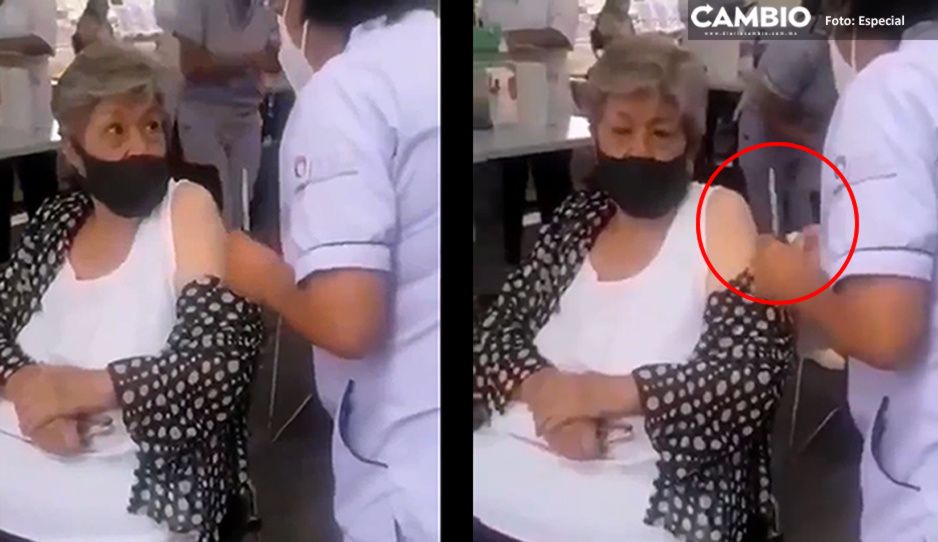Suspenden e investigan a enfermera que fingió poner vacuna a abuelita en Hospital del Norte