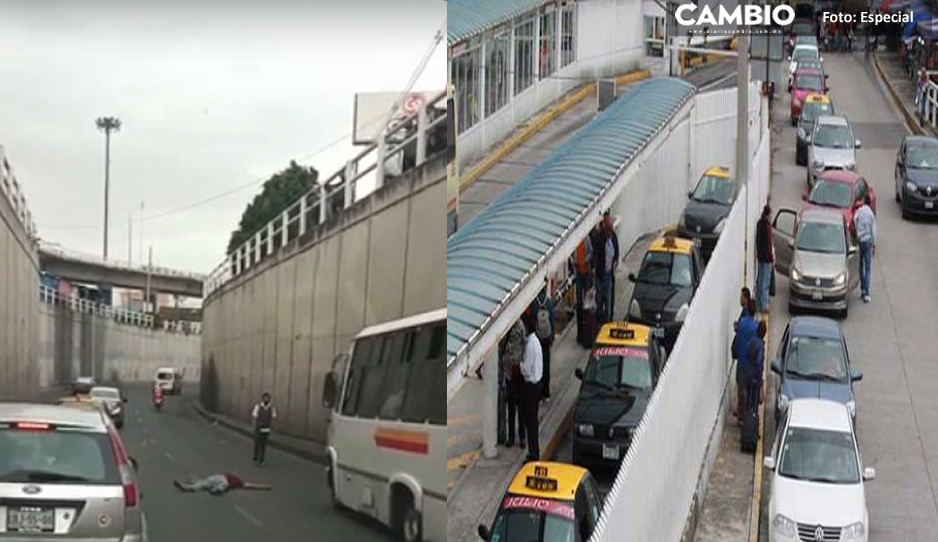Fue un ladrón, el que se aventó del puente de la CAPU; taxistas lo iban persiguiendo (FUERTE VIDEO)
