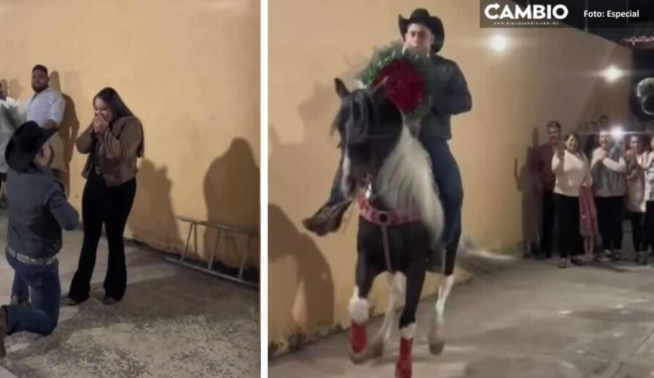 ¡Muy a lo mexicano! Con banda en vivo y montado a caballo, le pide matrimonio a su novia (VIDEO)
