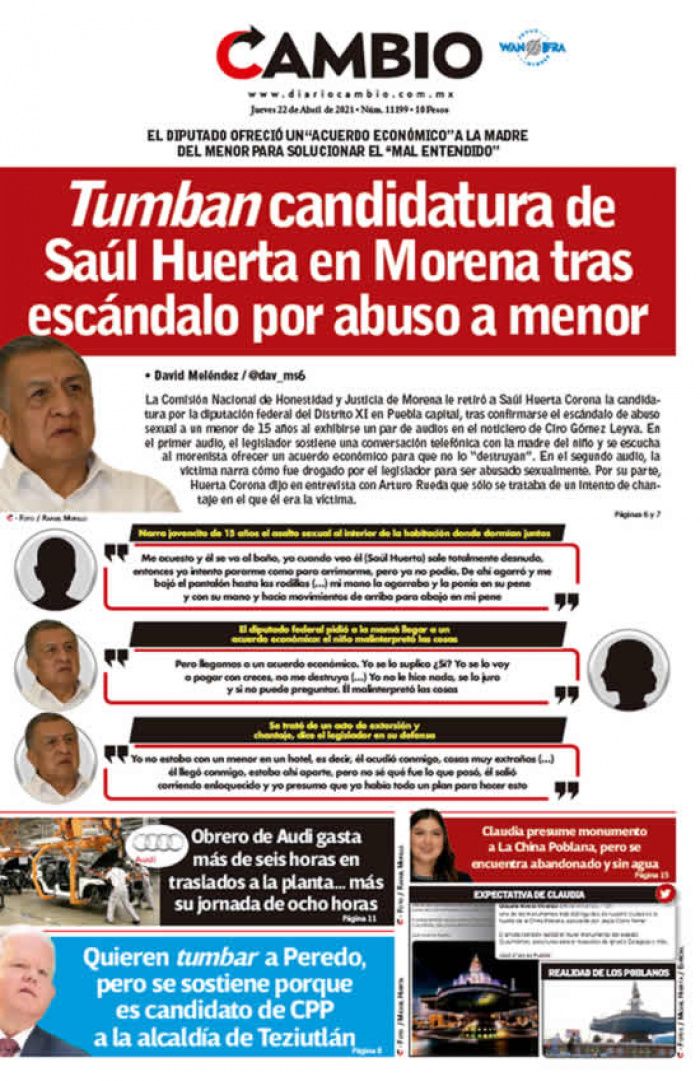 Tumban candidatura de Saúl Huerta en Morena tras escándalo por abuso a menor