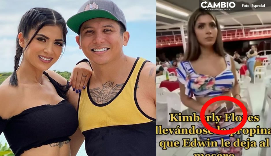 ¡Se le salió lo tacaña! Kimberly Flores se lleva propina que Edwin Luna dejó a mesero (VIDEO)