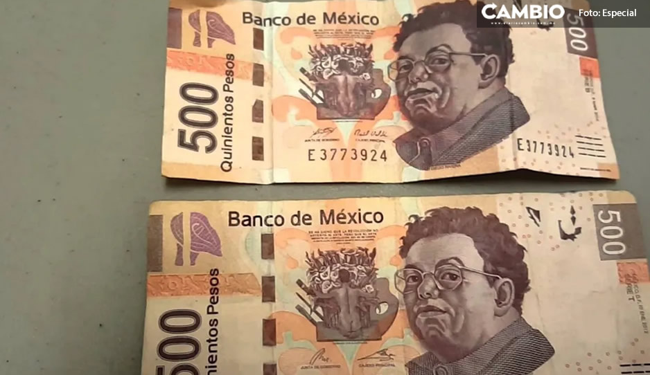 ¡Aguas con las estafas! Engañan a comerciantes con billetes falsos de 500 pesos en Atlixco