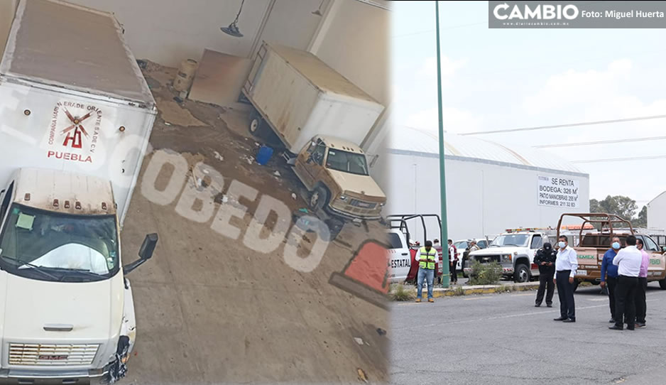 Localizan dos trailers, una moto y un auto al interior de bodega que explotó cerca la puerta 6 Volkswagen