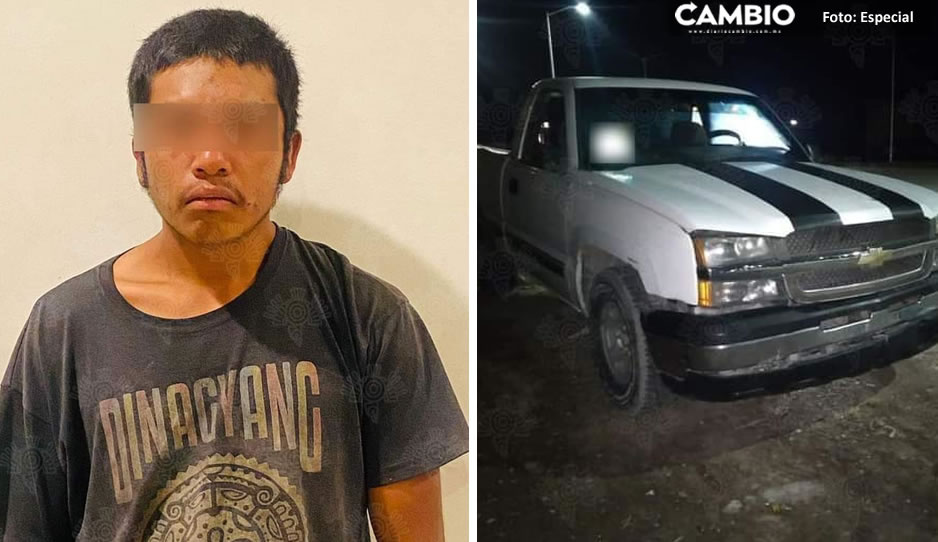 Detienen a joven de 21 años tras robar una camioneta en Tepanco de López