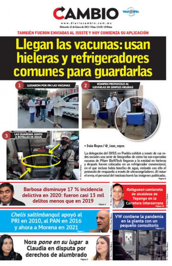 Llegan las vacunas: usan hieleras y refrigeradores comunes para guardarlas